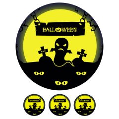 Oblea fantasma y tumbas Halloween 20 cm - María Lunarillos