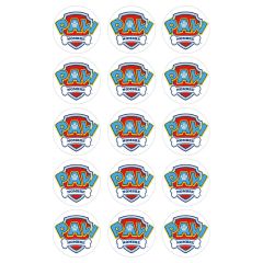 Papel de oblea - 15 círculos iguales de 5 cm Nombre Patrulla Canina - Impresión personalizada