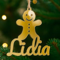 Bola personalizada para árbol de Navidad - Muñeco jengibre