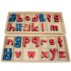 Letras alfabeto móvil grande imprenta minúsculas de madera - Montessori