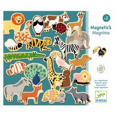 Imanes de madera Animales granja y selva 36 piezas - Djeco