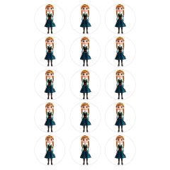 Papel de azúcar de Anna Frozen - 5 cm (15) - María Lunarillos