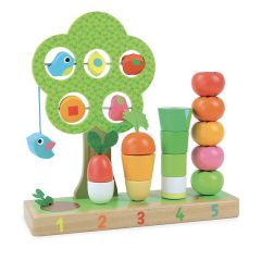 Apilable de madera números, frutas y verduras - Vilac