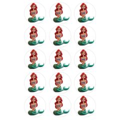 Papel de azúcar de la Princesa Ariel - 5 cm (15) - María Lunarillos