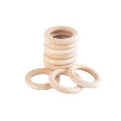 Aros de madera natural 4,8 cm (10) - TickiT