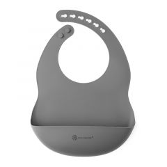 Babero gris con bolsillo - Silicona - Eco Rascals