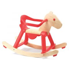 Balancín de madera caballo con arco extraíble rojo - Djeco