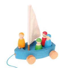 Arrastre barco de madera con muñecos - Grimm's