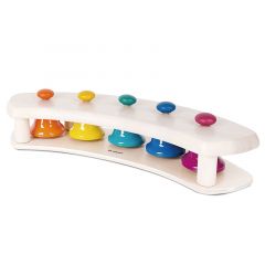 Base de madera con 5 campanas musicales Pat Bells Shelf - PlayMe