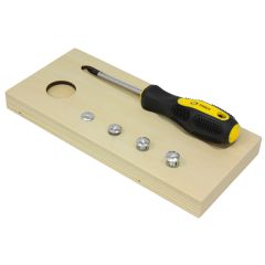 Base madera con destornillador y tornillos - Montessori