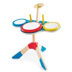 Batería de madera con tambores y platillo - Hape