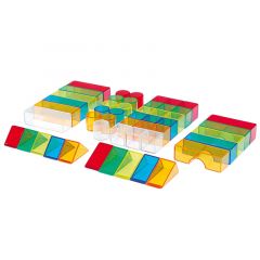 Bloques de colores translúcidos formas geométricas (50) - TickiT