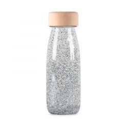 Botella sensorial flotante transparente y plateado Float Bottle - Petit Boum