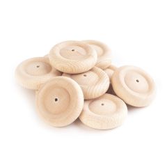 Botones de madera natural (10) - TickiT