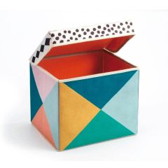 DUPLICADO Caja de almacenamiento con asiento geometría - Djeco