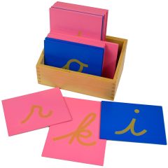 Letras de lija alfabeto minúsculas cursiva - Montessori