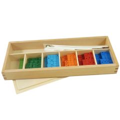 Caja de madera para fracciones decimales - Montessori