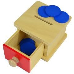 Caja de permanencia de madera con cajón Hucha - Montessori