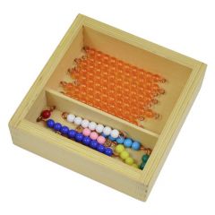 Caja escalera de perlas y 9 barras doradas - Montessori