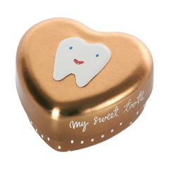 Caja metálica de corazón dorado para guardar los dientes - Maileg