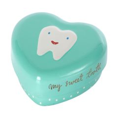 Caja metálica de corazón verde para guardar los dientes - Maileg