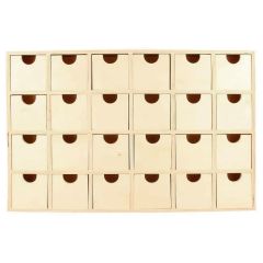 Cajonera de madera con 24 cajones pequeños - Artemio