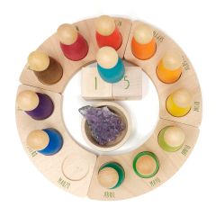 Calendario perpetuo anual de madera con muñecos Nins® Castellano - Grapat