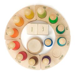 Calendario perpetuo anual de madera con muñecos Nins® Inglés - Grapat