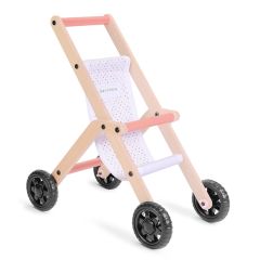 Carrito para muñecas de madera Bubble Buggy rosa - Beeloom