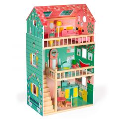 Casa de muñecas de madera con muebles Happy Day - Janod
