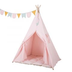 Casita de madera y tela Indio Tipi rosa - Little Dutch