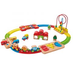 Circuito de madera de tren Arcoíris - Hape