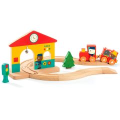 Circuito de madera Estación de Tren Minitrain - Djeco