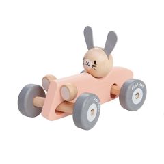 Coche de madera de carreras con conejo - PlanToys