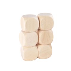 Cubos de madera natural 4 cm (6) - TickiT
