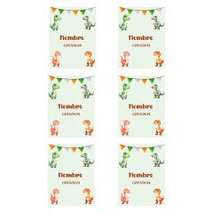 Papel de oblea con nombre y fecha personalizada - Dinosaurios 6 x 8 cm (6)