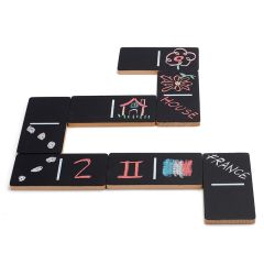 Dominó de madera pizarra con tizas Domi Chalking (28) - Wodibow