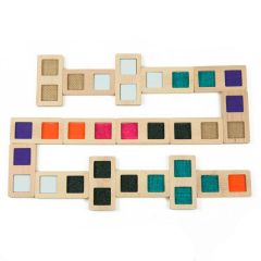Dominó sensorial de madera con texturas - Andreu Toys