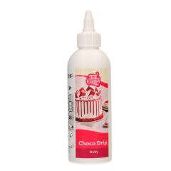 Drip de chocolate rojo rubí 180 g - Funcakes