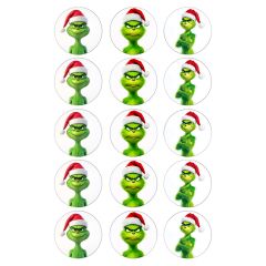 Oblea de El Grinch - 5 cm (15) - María Lunarillos