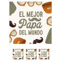 Papel de azúcar de El mejor papá del mundo - 20 cm - María Lunarillos