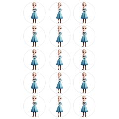 Papel de azúcar de Elsa Frozen - 5 cm (15) - María Lunarillos