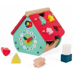 Encajable de madera Casa con reloj - Janod