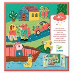 Escenario con pegatinas reutilizables animales - Djeco