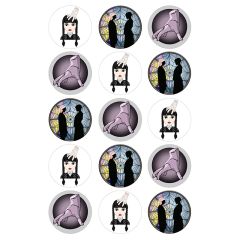 Oblea familia Addams 5 cm (15) - María Lunarillos