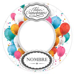 Papel de azúcar - Foto y nombre Feliz Cumpleaños 20 cm - Impresión personalizada