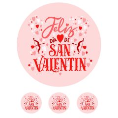 Papel de azúcar de Feliz día de San Valentín - 20 cm - María Lunarillos