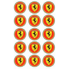 Papel de azúcar Logotipo Ferrari - 5 cm (15) - María Lunarillos