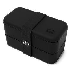 Fiambrera doble ecológica negra 1 litro - Plástico PBT (sin BPA) - Monbento