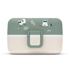 Fiambrera triple compacta verde Mapaches 800 ml - Polipropileno (sin BPA) - Monbento
